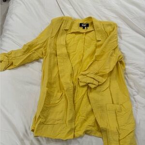 DKNY Vibrant Yellow Open Cardigan